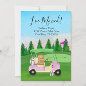 Dames Roze Golfkar Verhuisdozen Golfbaan Aankondiging (Voorkant)