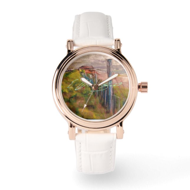 Dames roze gouden vintage horloge (Voorkant)