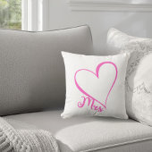 Dames roze hart throw kussen