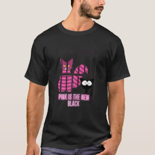 Dames Roze is het nieuwe zwart kat T-shirt