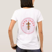 Dames Roze Jezus T-Shirt (Achterkant)