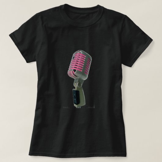 Dames - Roze Mic T-Shirt (Design voorkant)