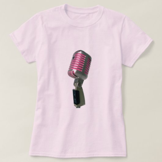 Dames - Roze Mic T-Shirt (Design voorkant)