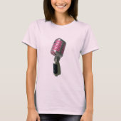 Dames - Roze Mic T-Shirt (Voorkant)