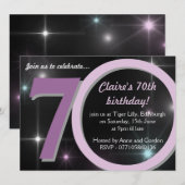 Dames Roze / Paarse Zeventigste Zeventigste Plecht Kaart (Voorkant / Achterkant)