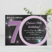 Dames Roze / Paarse Zeventigste Zeventigste Plecht Kaart (Staand voorkant)