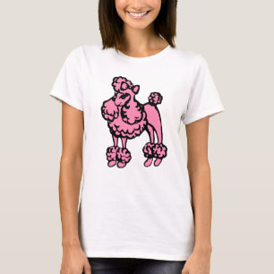 Dames Roze Poodle T-shirt Cadeau