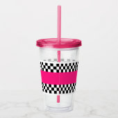 Dames Roze Racing Cup Acryl Drinkbeker (Rechts)