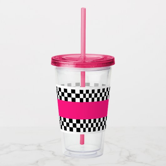 Dames Roze Racing Cup Acryl Drinkbeker (Rechts)