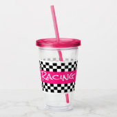 Dames Roze Racing Cup Acryl Drinkbeker (Links)