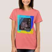 Dames, roze 'Rats Rule' t-shirt (Voorkant)