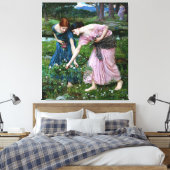 dames roze roze bloemen canvas afdruk (Insitu (Slaapkamer))