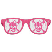 Dames Roze Schedel Party Shadez Retro Zonnebril (Voorkant)