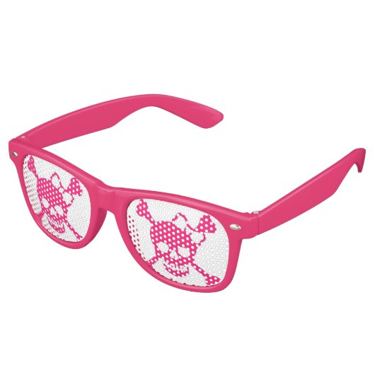 Dames Roze Schedel Party Shadez Retro Zonnebril (Gekanteld)