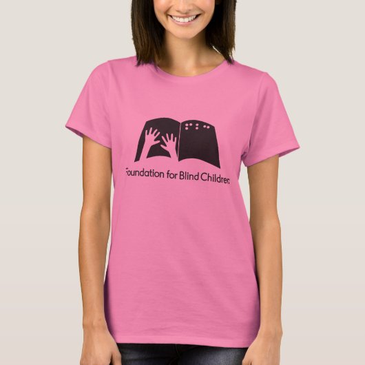 Dames roze t-shirt met FBC-logo (Voorkant)