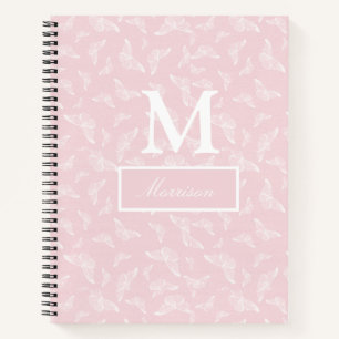 Dames roze vlinder spiraal notebook notitieboek