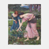 Dames Rozen, John William Waterhouse Fleece Deken (Voorkant)