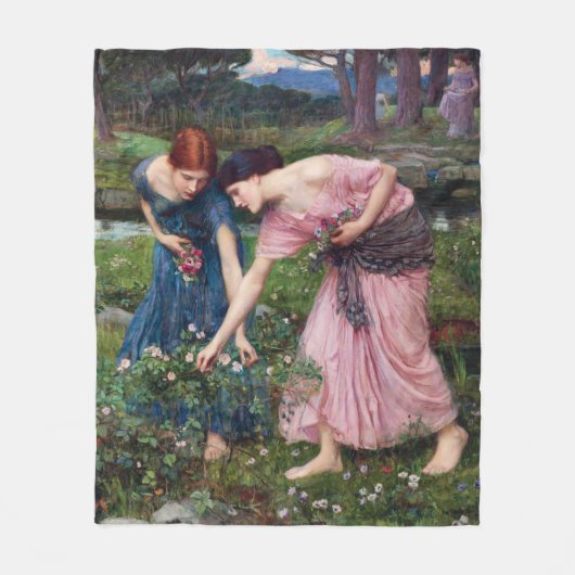 Dames Rozen, John William Waterhouse Fleece Deken (Voorkant)