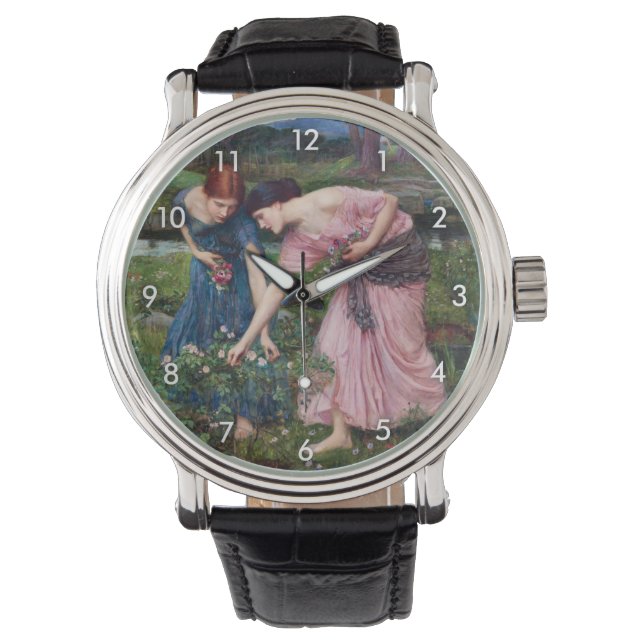 Dames Rozen, John William Waterhouse Horloge (Voorkant)