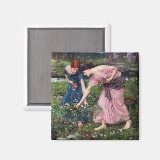 Dames Rozen, John William Waterhouse Magneet (Voorkant / Achterkant)