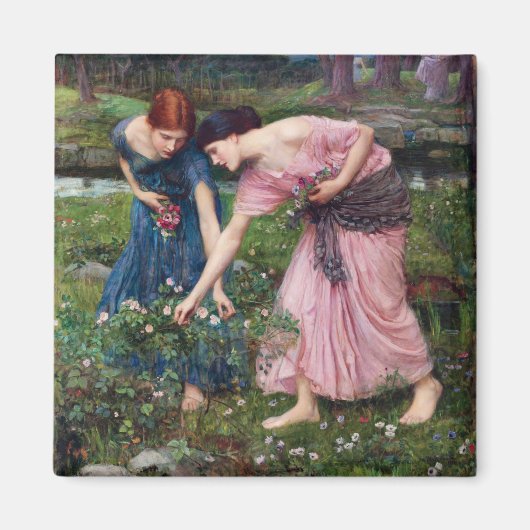 Dames Rozen, John William Waterhouse Magneet (Voorkant)
