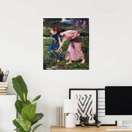Dames Rozen, John William Waterhouse Poster (Thuiskantoor)