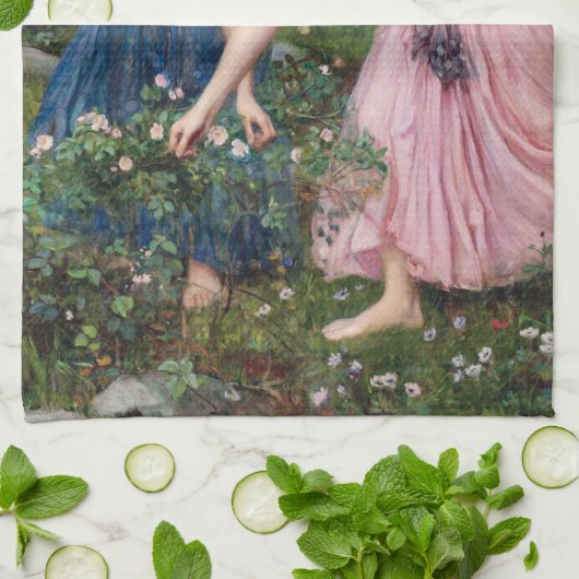 Dames Rozen, John William Waterhouse Theedoek (Gevouwen)