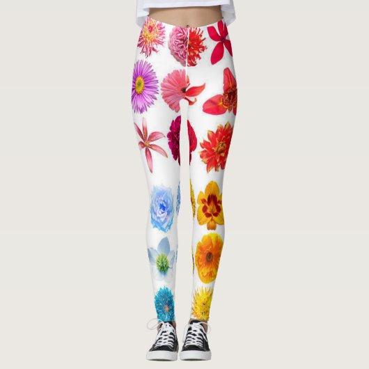 Dames rozenprint broek - Aanpasbaar Leggings (Voorkant)