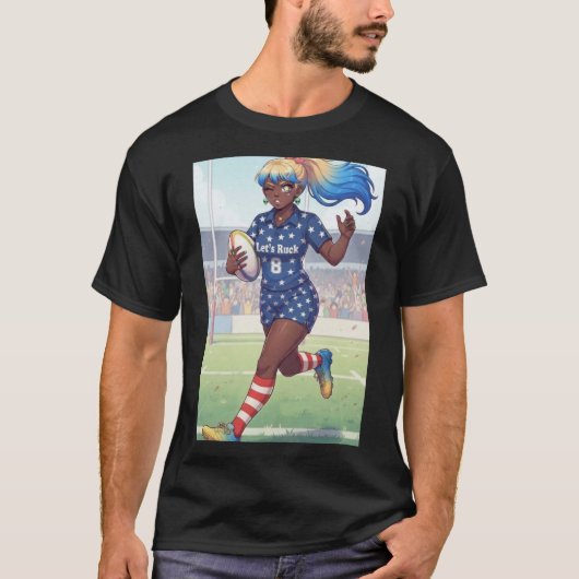 Dames Rugby speler t-shirt (Voorkant)