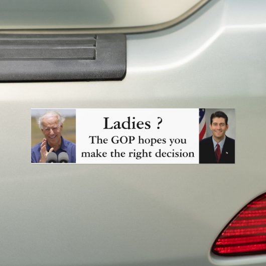 Dames? Ryan of Biden Bumpersticker (Op auto)