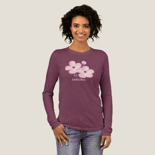 Dames Sakura T-shirt met lange mouwen (Voorkant)