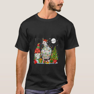 Dames Santa Rendier Duif Met Kerst Gnome  T-shirt