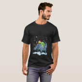 Dames Santa Turtle Ridder T Rex Rendier Kerstmis T-shirt (Voorkant volledig)