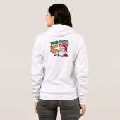 Dames Santa-verlanglijst Pizza Kerstmis Hoodie (Achterkant volledig)