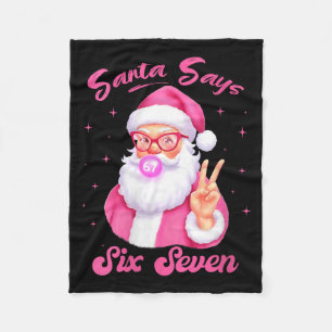 Dames Santa Zegt Zes Zeven Kerstmis 67 Meme Kerstm Fleece Deken
