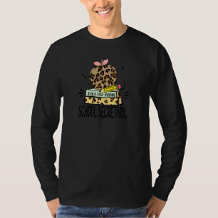 Dames Schoolsecretaresse Luipaard Appel Lerares T-shirt