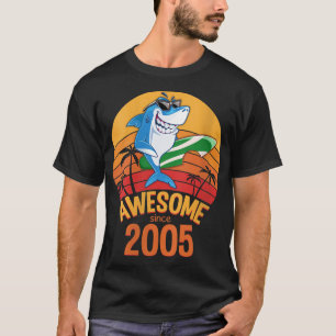 Dames Shark Verjaardag 15 Jaar Oud Surfen Awesome T-shirt