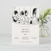  dames sierlijk jarig kaart (Staand voorkant)