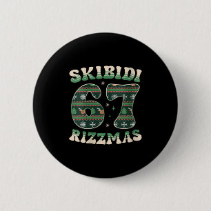 Dames Skibidi Rizzmas 67 Zes Zeven Meme Lelijke Ke Ronde Button 5,7 Cm