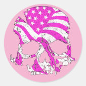 Dames Skull Pink Edition Ronde Sticker (Voorkant)