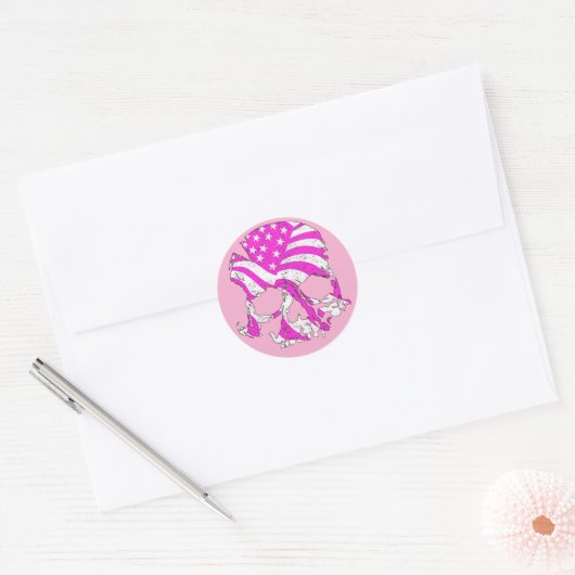 Dames Skull Pink Edition Ronde Sticker (Envelop)