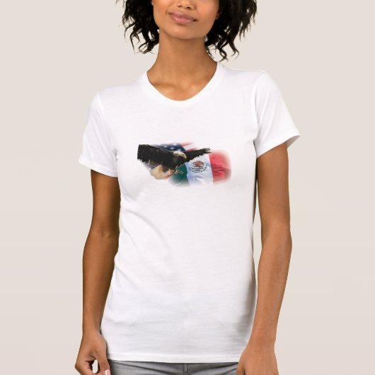 Dame's slapeloze T-Shirt met Eagle en Vlag (Voorkant)