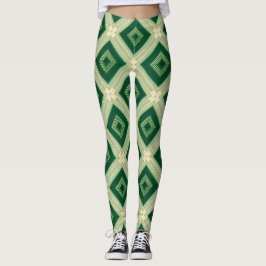 Dames smaragdgroene diamanten geometrische legging
