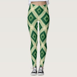 Dames smaragdgroene diamanten geometrische legging