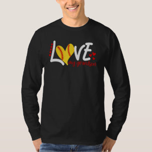 Dames Softbal Hou van mijn kleinzoon  voor mannen  T-shirt