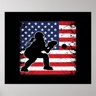 Dames Softball Catchers Gear Stuff Vlag Verenigde  Poster