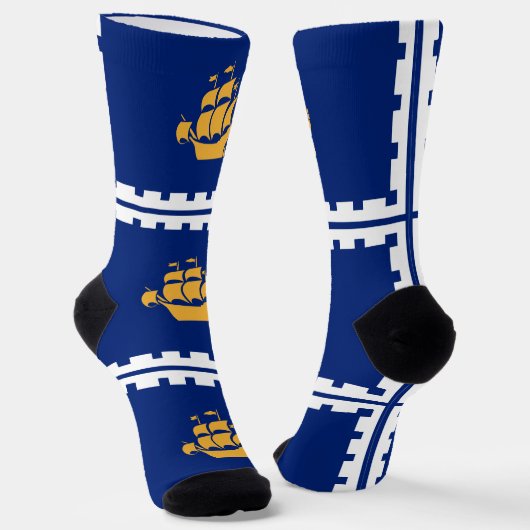 Dames sokken met vlag van Quebec Stad (Gebogen)