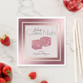 Dames Spel Nacht Goud en Roze Glitter Dice Servet (Insitu)