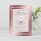 Dames Spel Nacht Gouden Glitter Roze Azen Kaart (Staand voorkant)