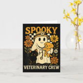 Dames spookbeeld met zwarte kat hond dierenarts kaart (Gele Bloem)